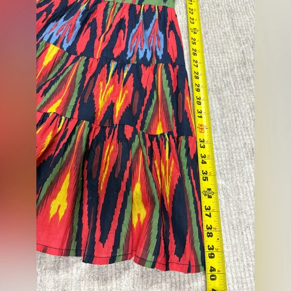 La Plage Womens Multicolor Vibrant Maxi Skirt Sz S Tiered Hippie Gypsy Festival